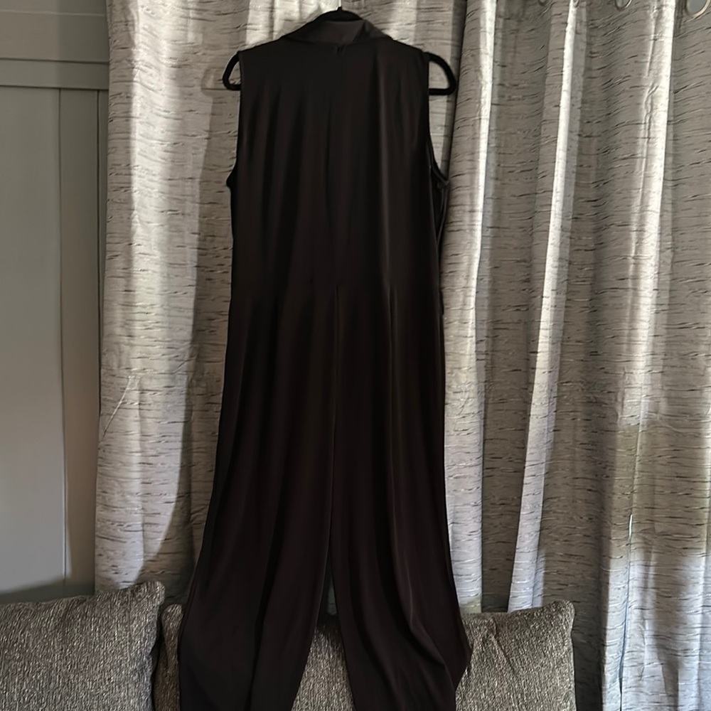 Michael Kors Black Sleeveless Jumpsuit with Gold Accents - Picture 4 of 8
